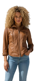 Blue Ice Tan Italian Leather Jacket