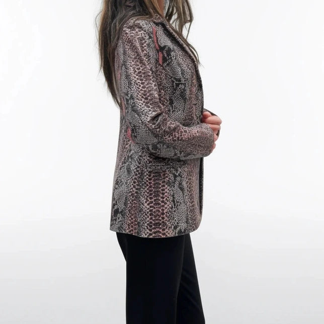 Python Italian Leather Blazer (Pink & B-n-W)