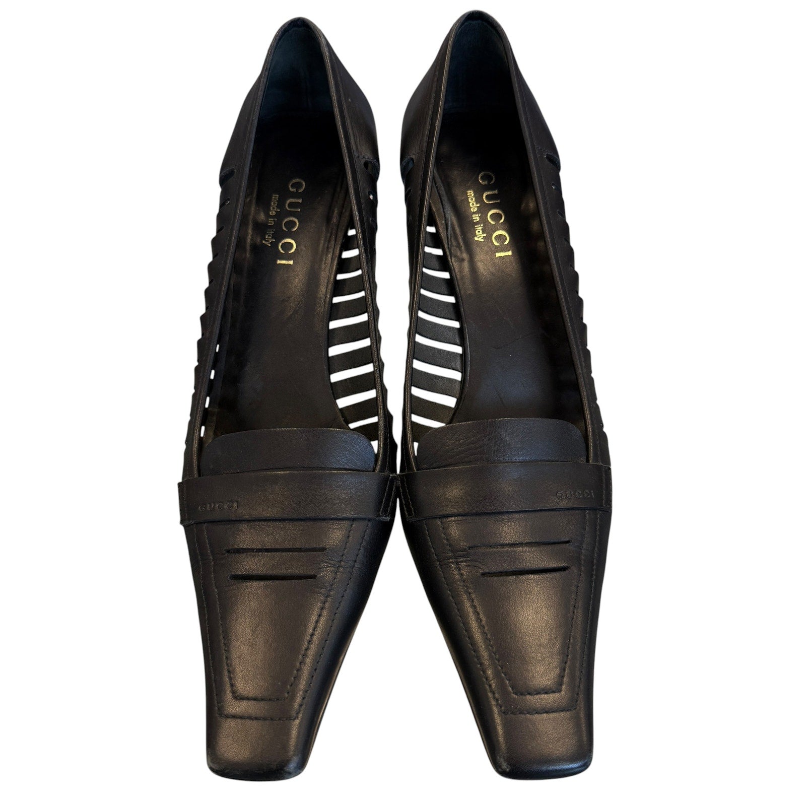 Gucci Vintage Tom Ford Era Cut-Out Leather Pumps 38.5 US 8