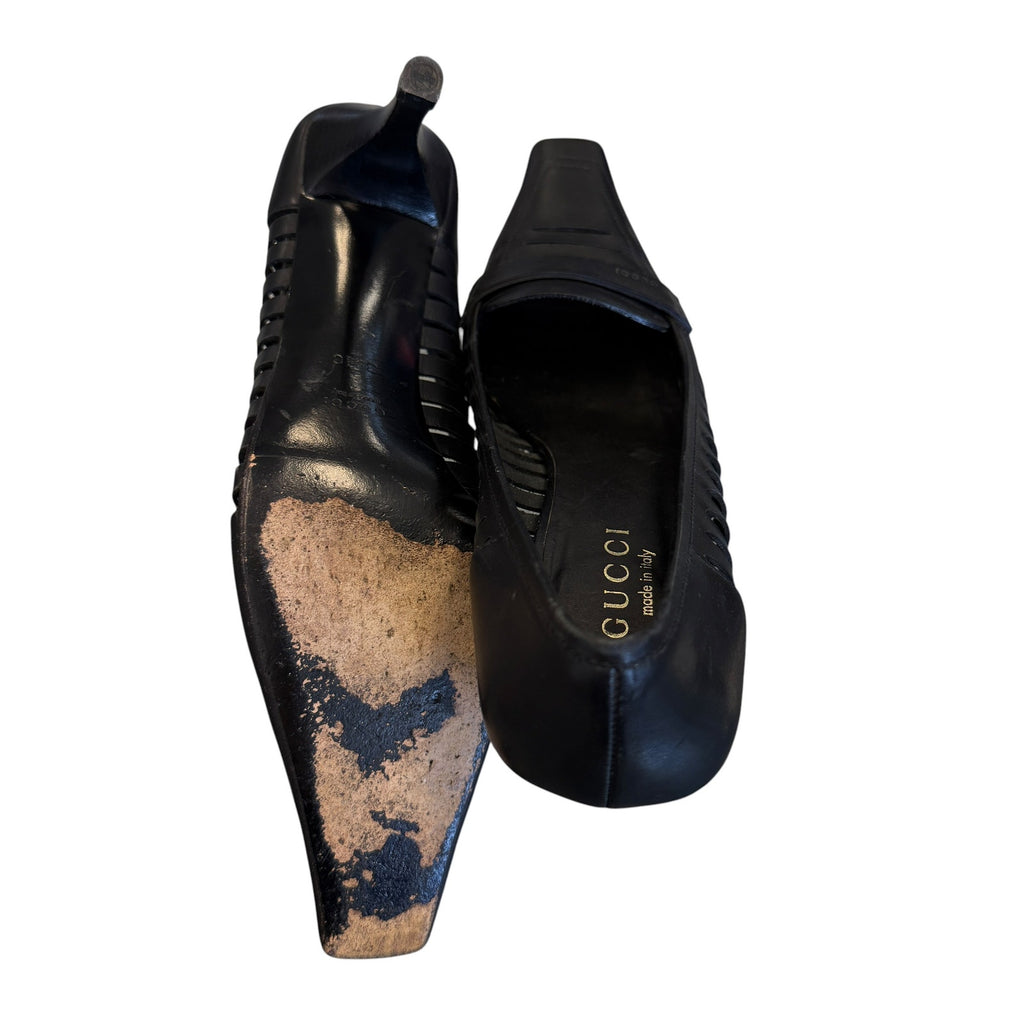 Gucci Vintage Tom Ford Era Cut-Out Leather Pumps 38.5 US 8