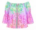 LILLY PULITZER NEVE OFF SHOULDER SUNSHINE VIBES ENGINEE SMALL