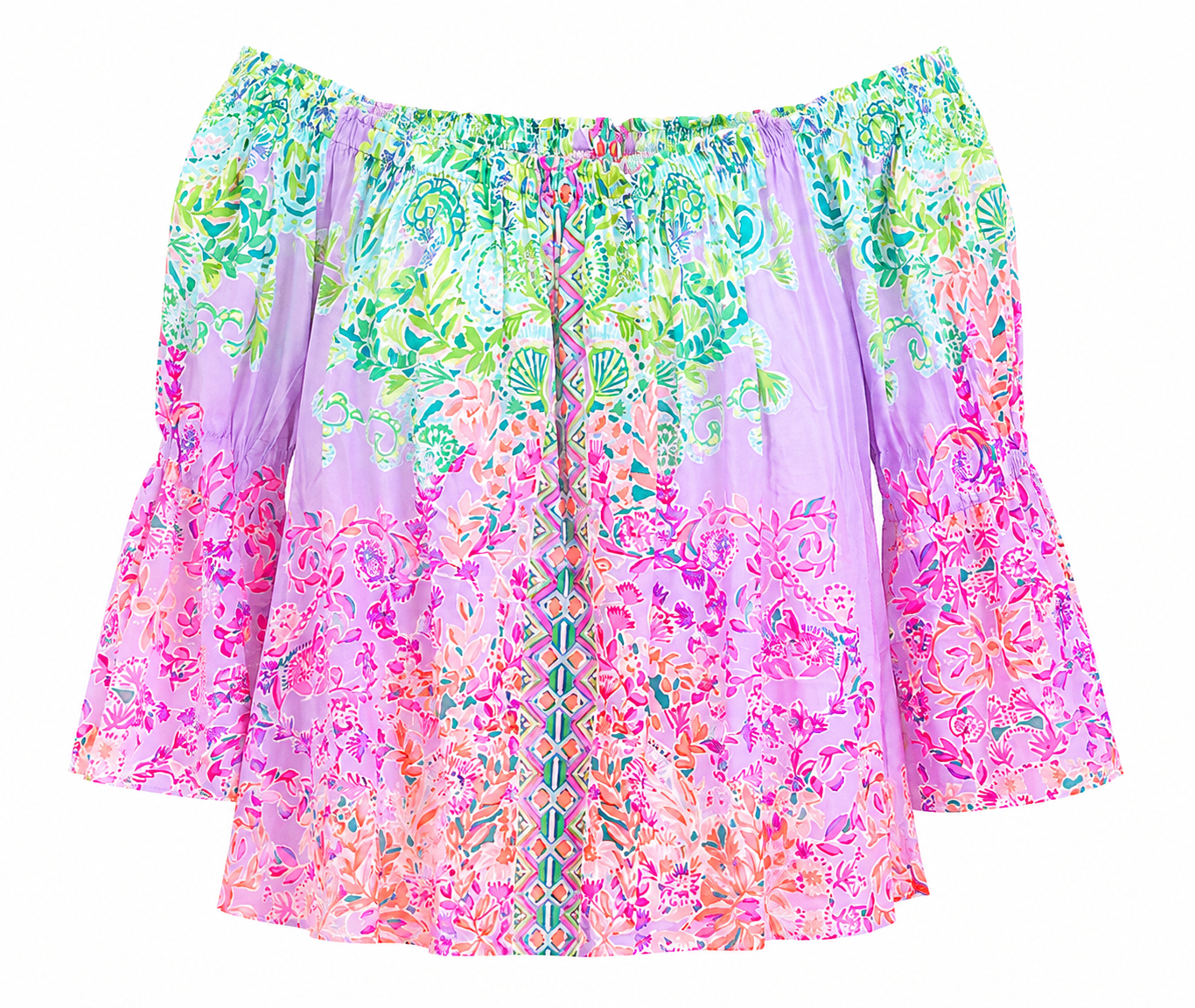 LILLY PULITZER NEVE OFF SHOULDER SUNSHINE VIBES ENGINEE SMALL