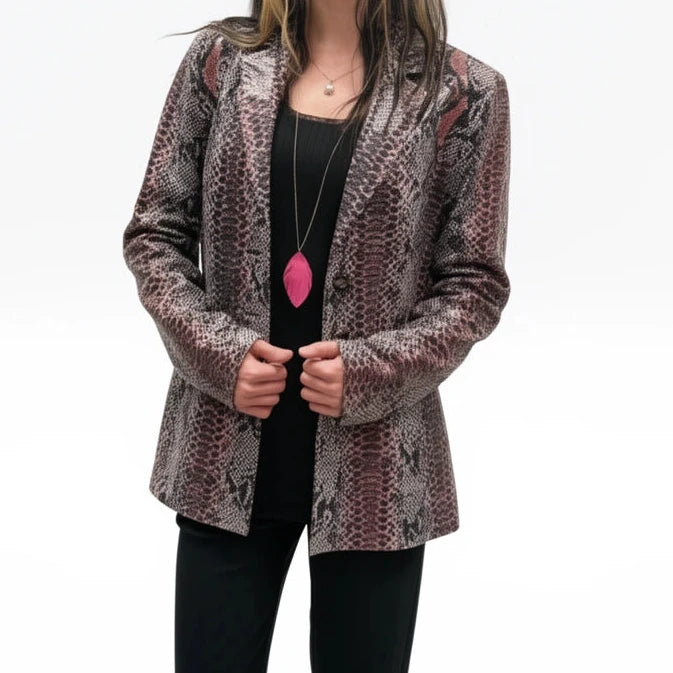 Python Italian Leather Blazer (Pink & B-n-W)