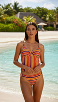Jessica Simpson Two Piece Striped Swimsuit