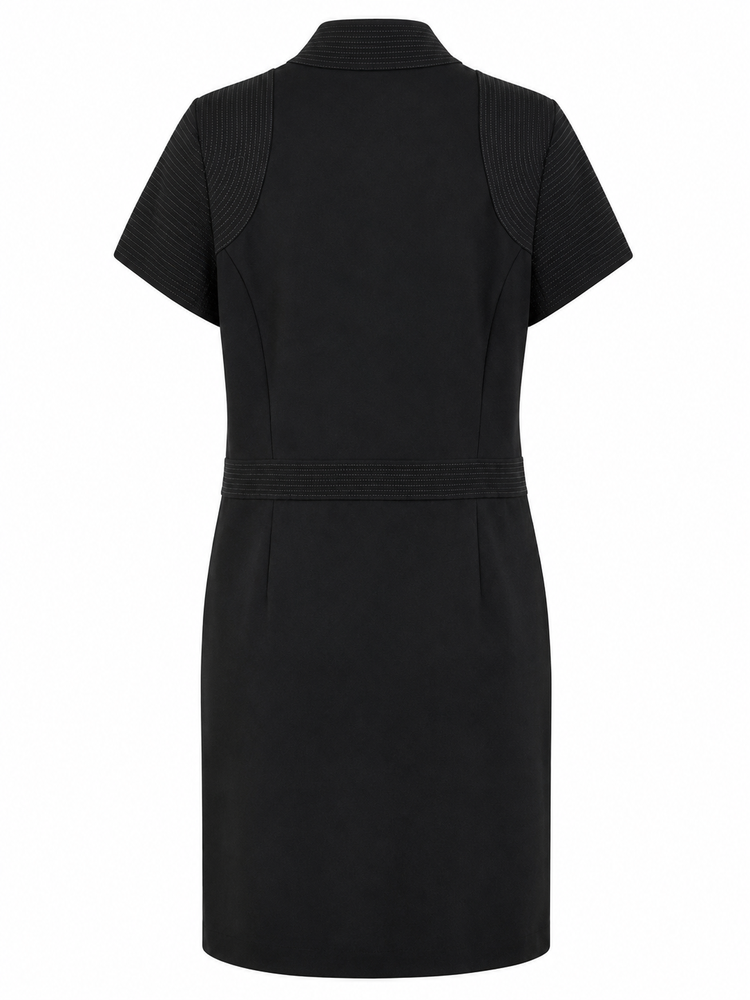 ST. JOHN COLLECTION ZIP FRONT MAROCAIN CREPE DRESS SIZE 16 BLACK 16