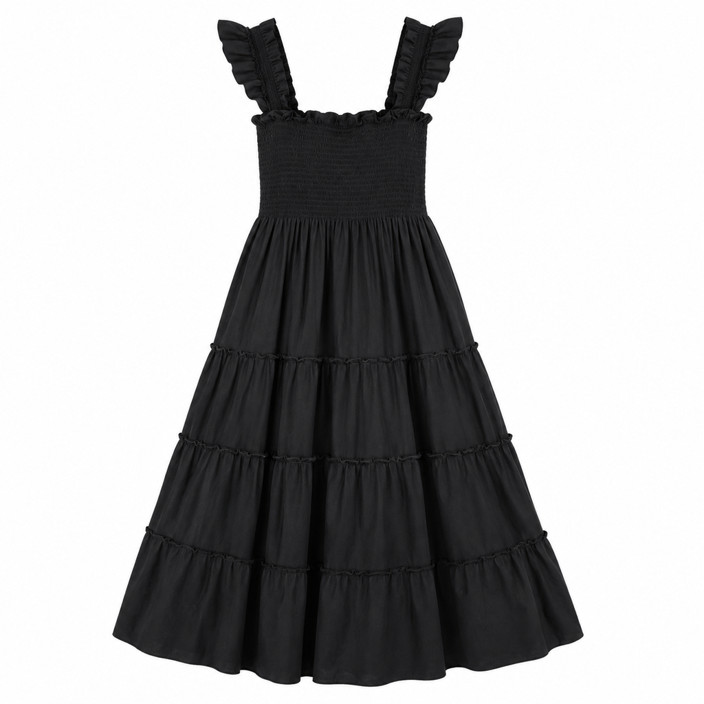 HILL HOUSE ELLIE MIDI PRAIRE BLACK XS
