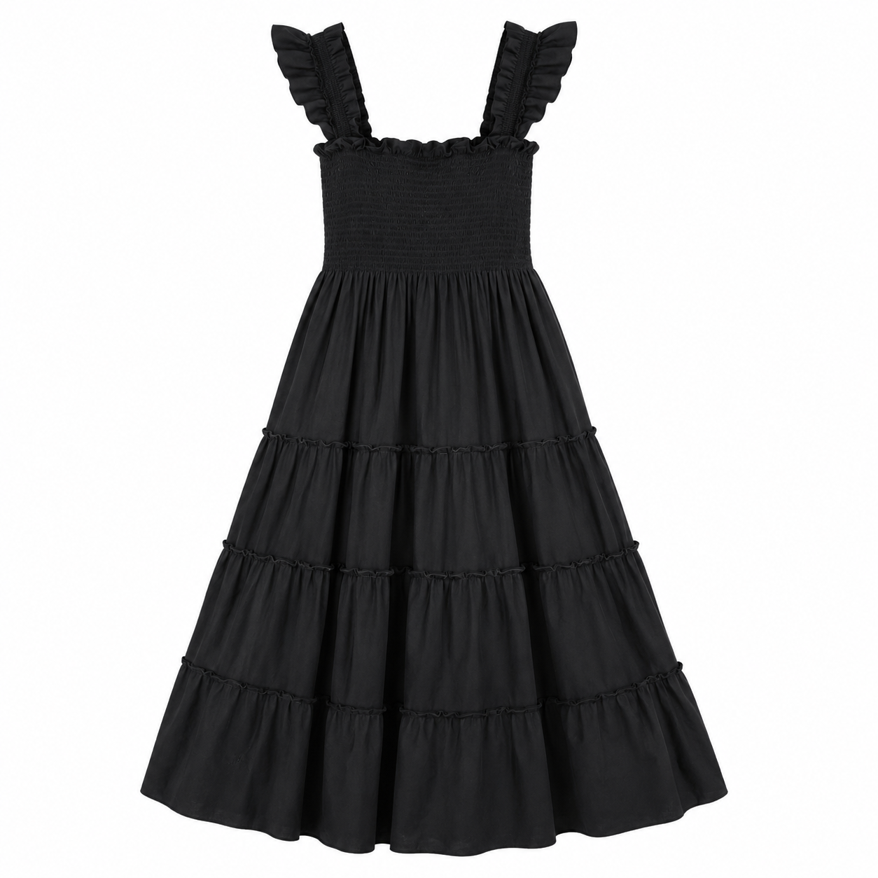 HILL HOUSE ELLIE MIDI PRAIRE BLACK XS