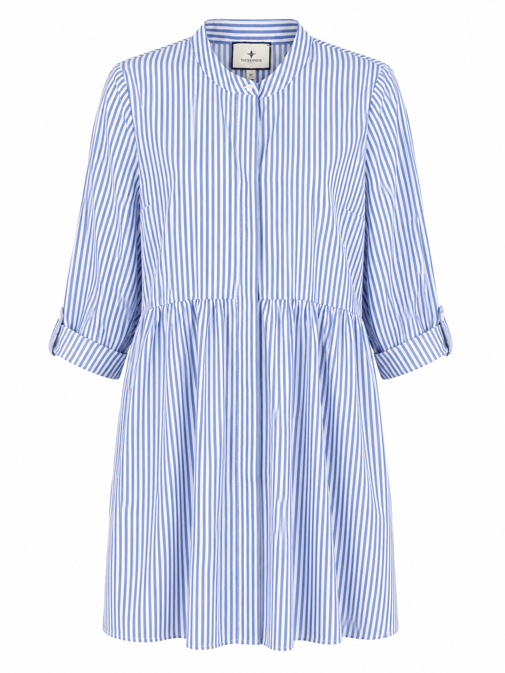 TUCKERNUCK  BLUE STRIPE ROYAL SHIRT DRESS MEDIUM