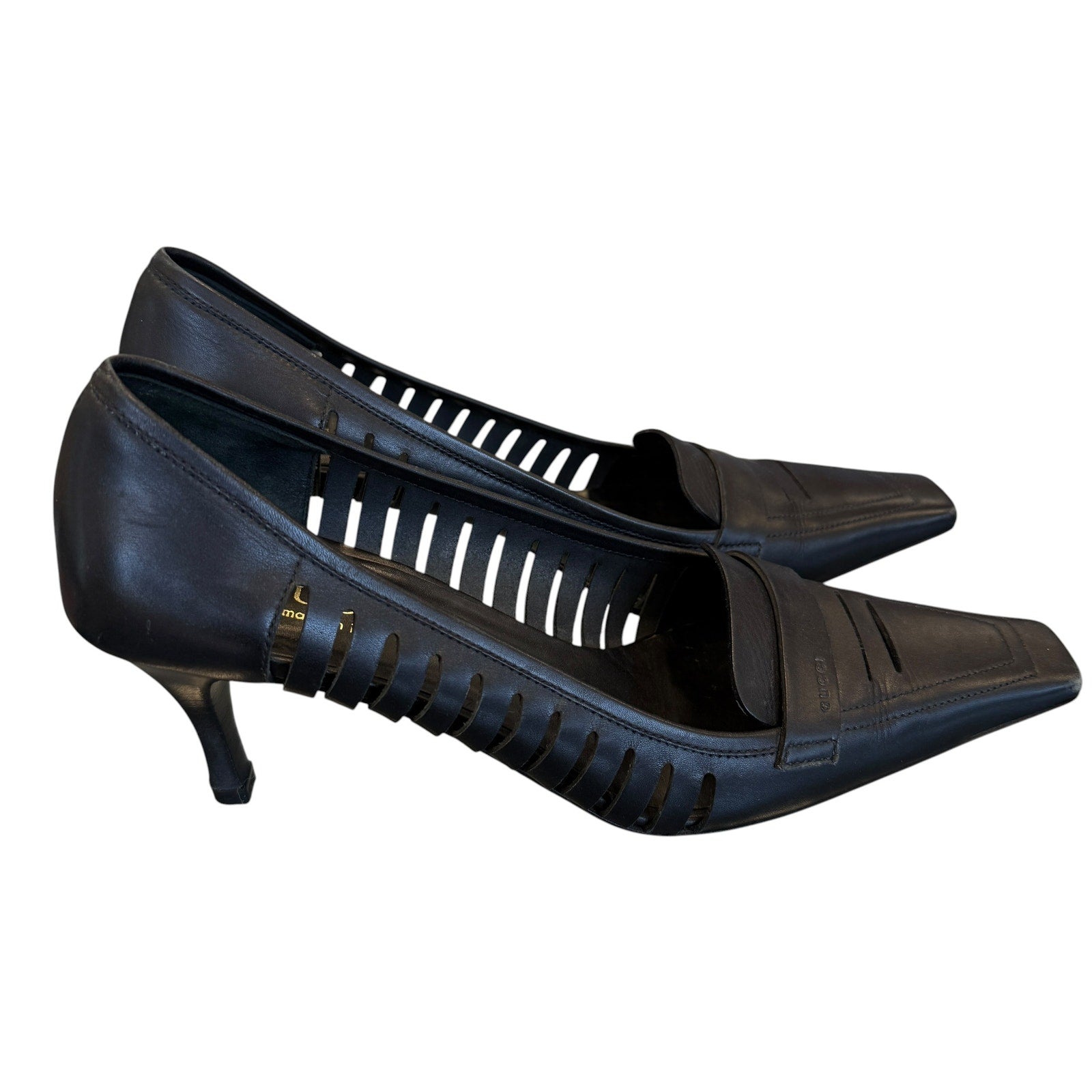 Gucci Vintage Tom Ford Era Cut-Out Leather Pumps 38.5 US 8