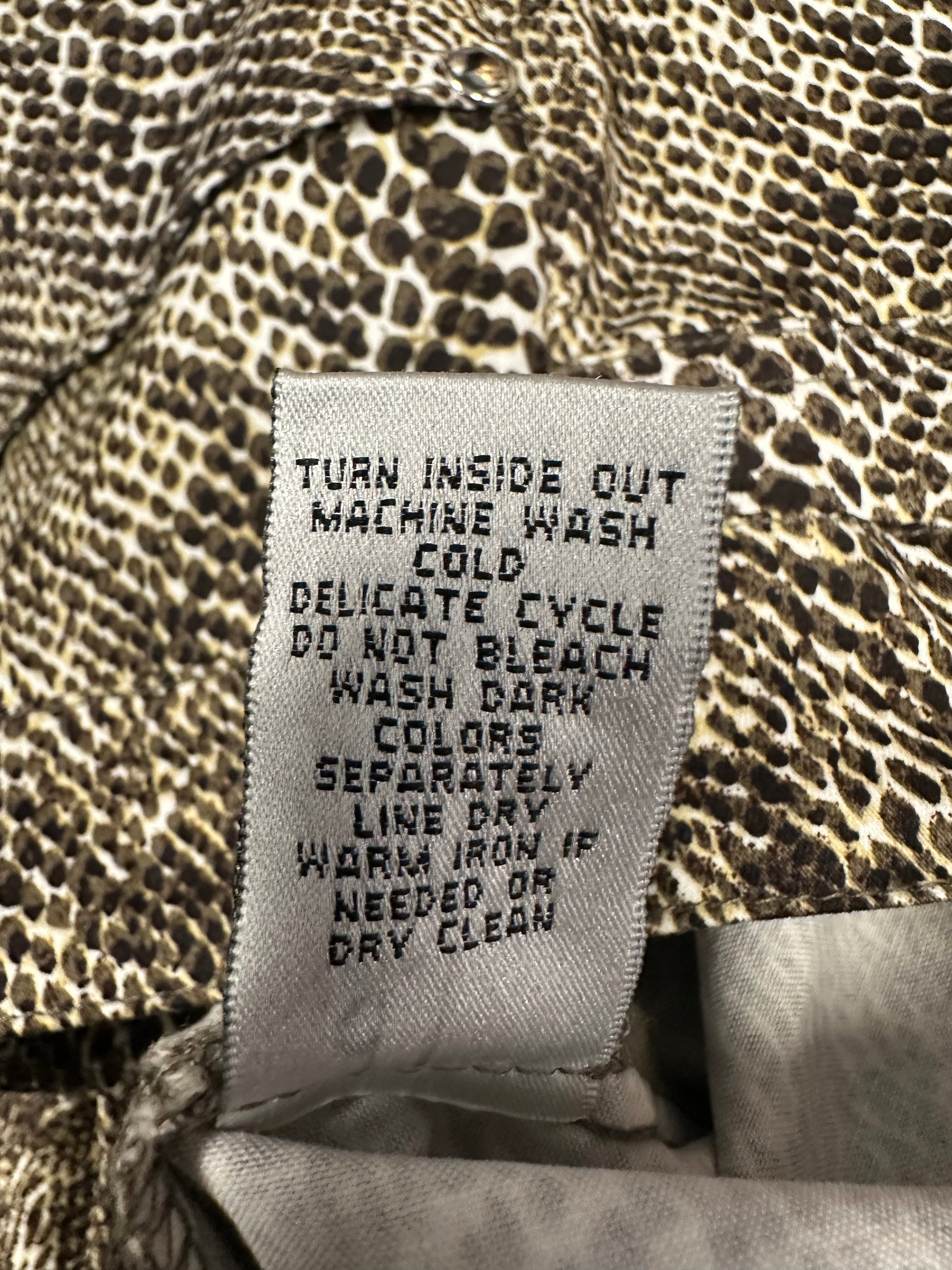 Cotton & Spandex Brown Python Pants Sz 6