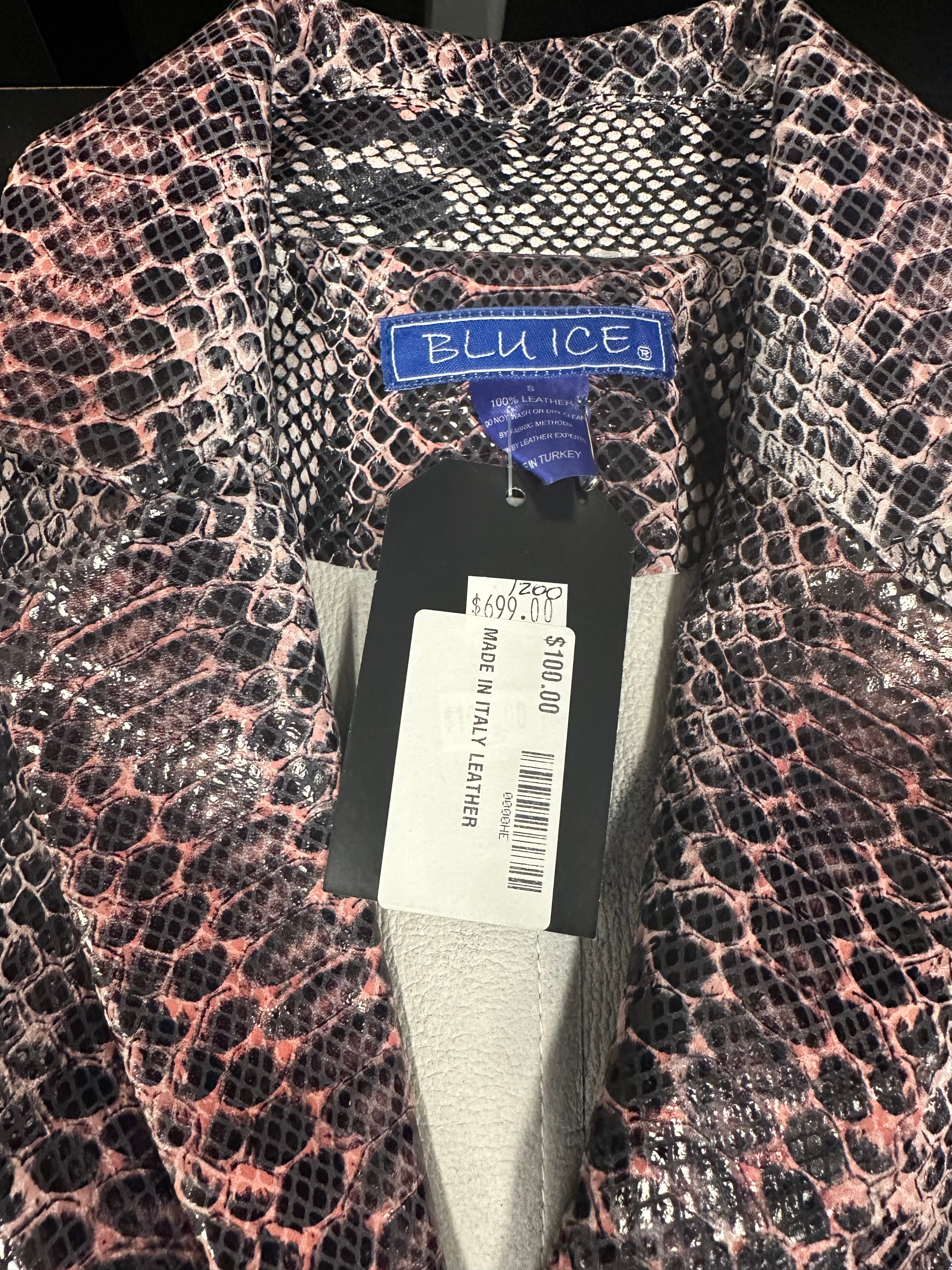 Python Italian Leather Blazer (Pink & B-n-W)