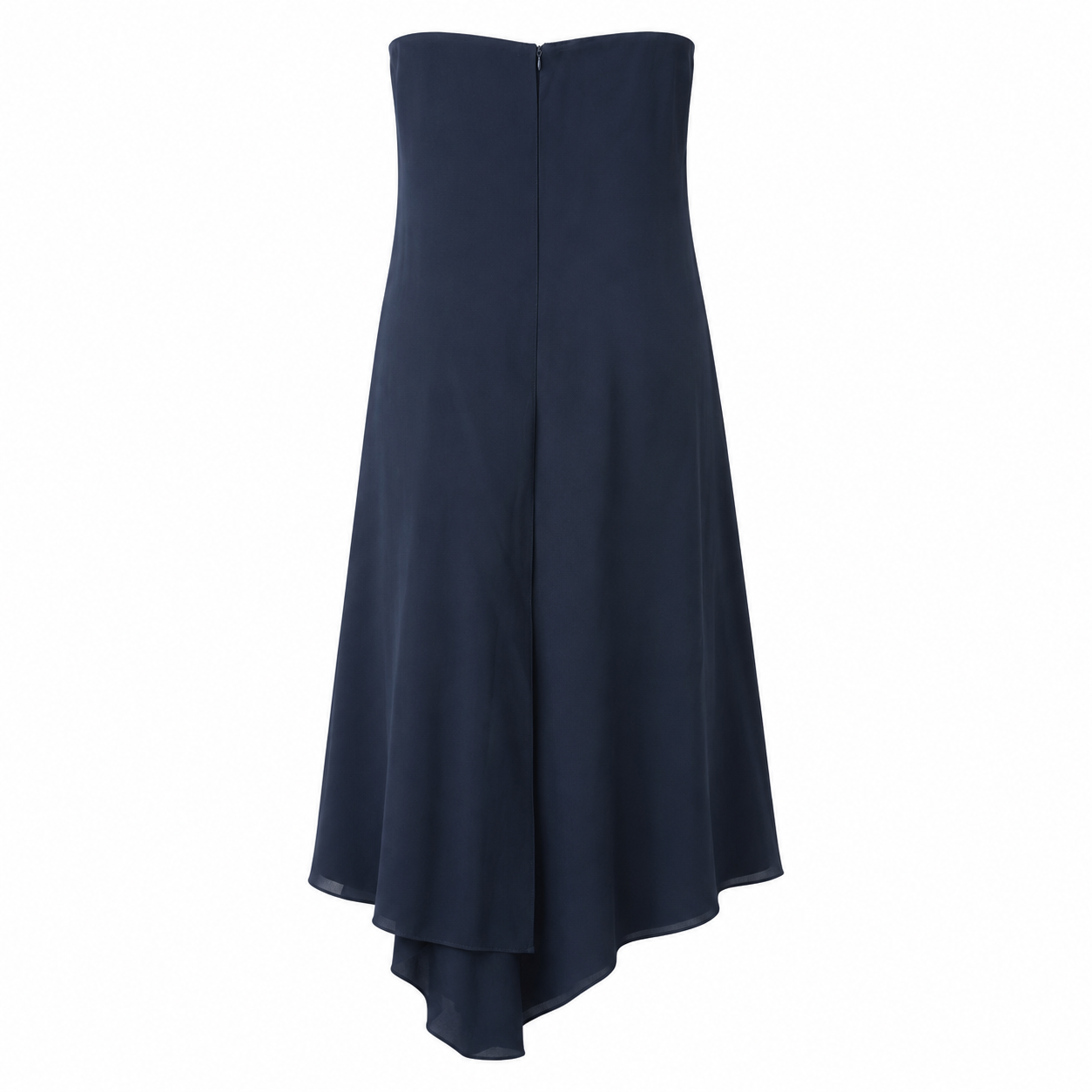 TIBI NAVY BLACK DRAPE FRONT STRAPLESS DRESS SIZE 0