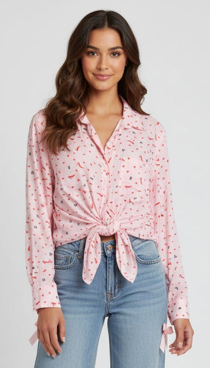 Pink Blouse & Pink Ribbon Jeans