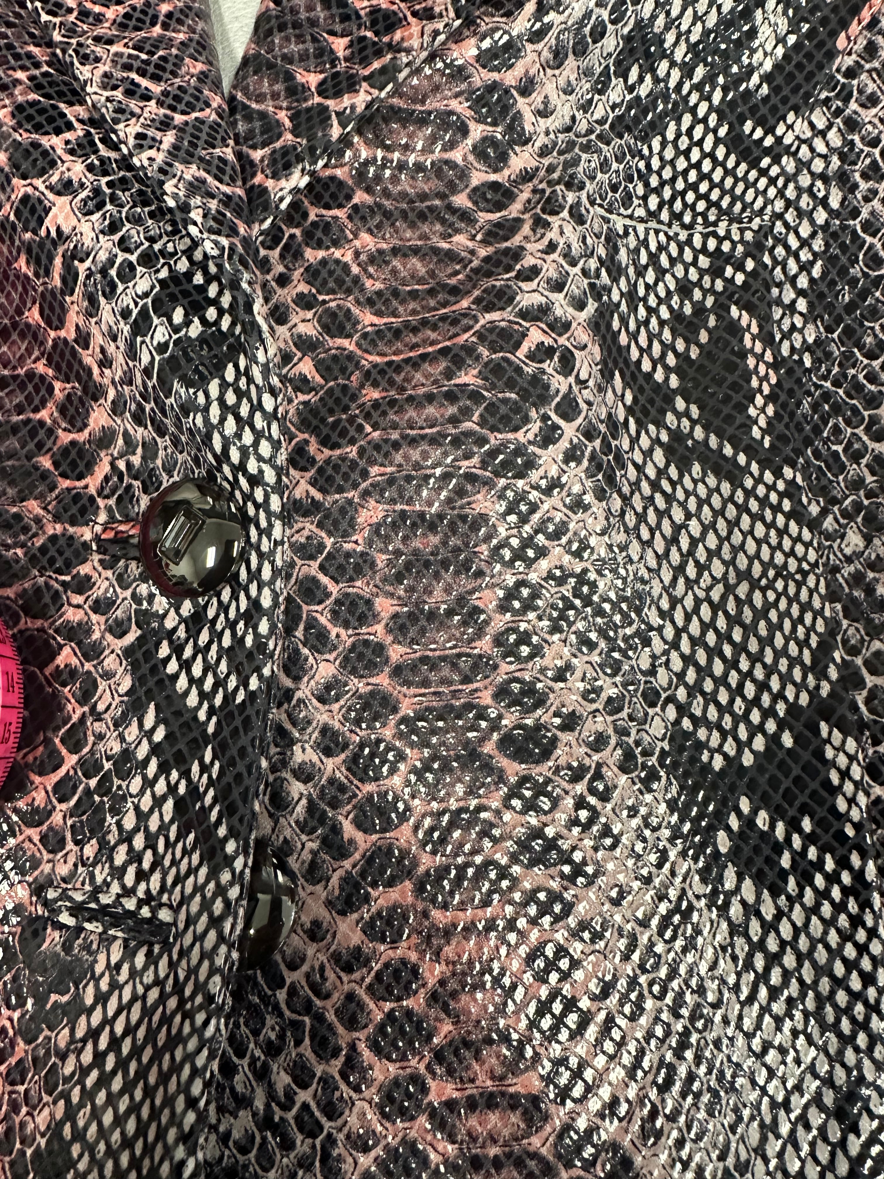 Python Italian Leather Blazer (Pink & B-n-W)
