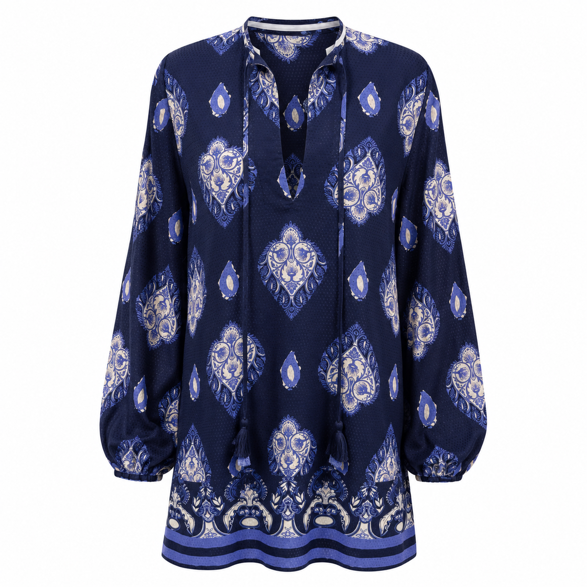 JOHANNA ORTIZ PURPLE SILK TUNIC SMALL