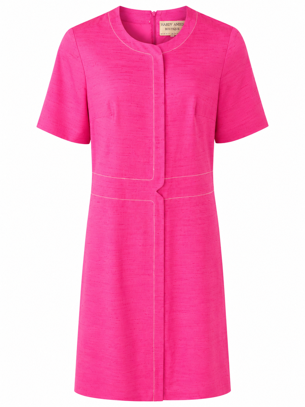 HARDY AMIES BOUTIQUE VINTAGE 1970S PINK WOOL DRESS 12