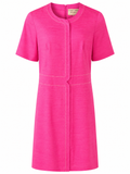HARDY AMIES BOUTIQUE VINTAGE 1970S PINK WOOL DRESS 12