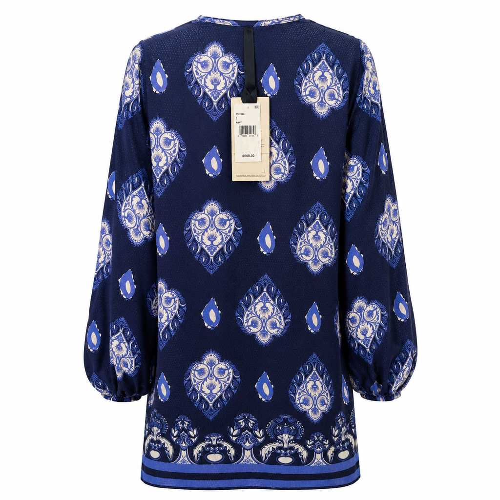JOHANNA ORTIZ PURPLE SILK TUNIC SMALL