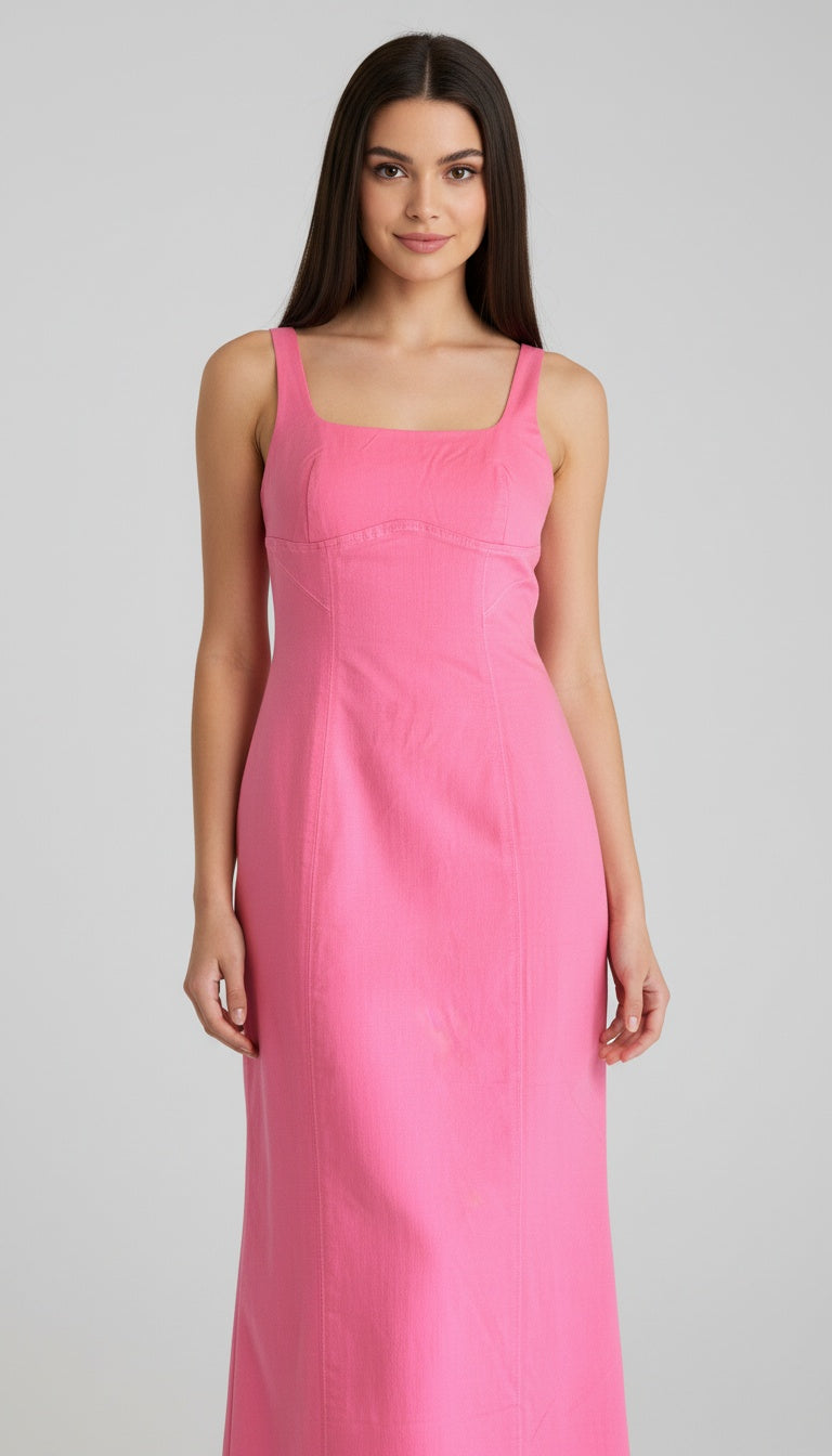 Pink Sun Dress 3/4 length