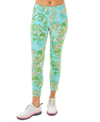 Lilly Pulitzer UPF 50+ Luxletic 28" Corso Pant - Fresh Water Blue Sunbathers Bliss Golf