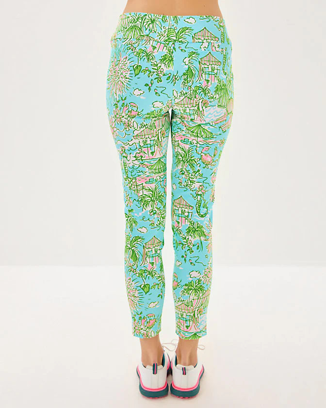Lilly Pulitzer UPF 50+ Luxletic 28" Corso Pant - Fresh Water Blue Sunbathers Bliss Golf