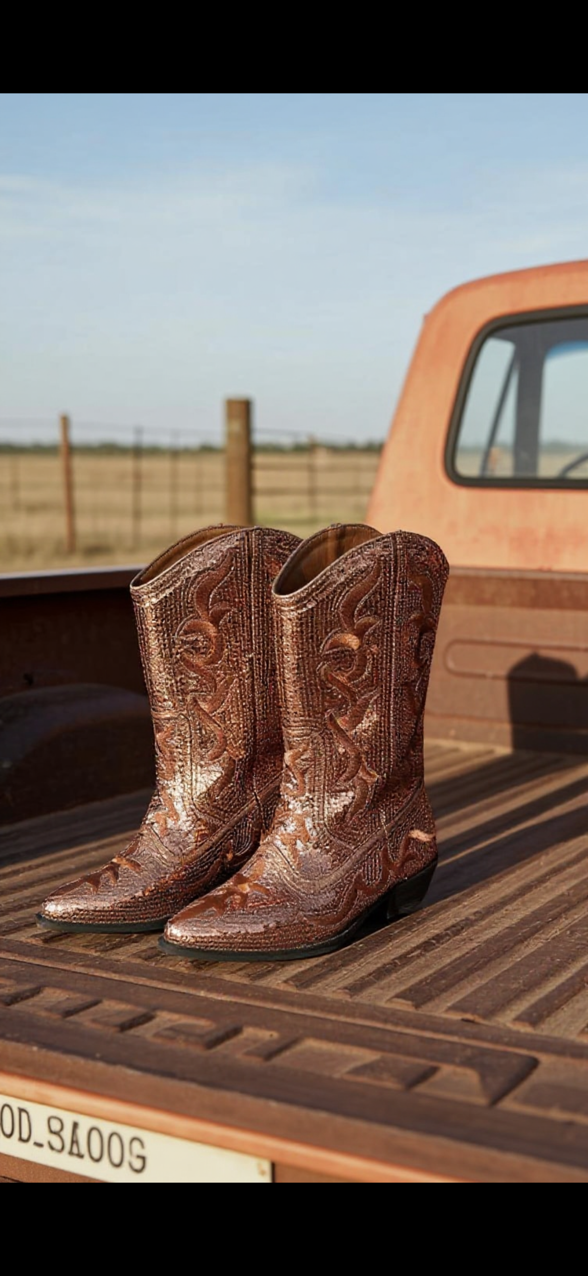 Bronze Sequin Cowboy Boots