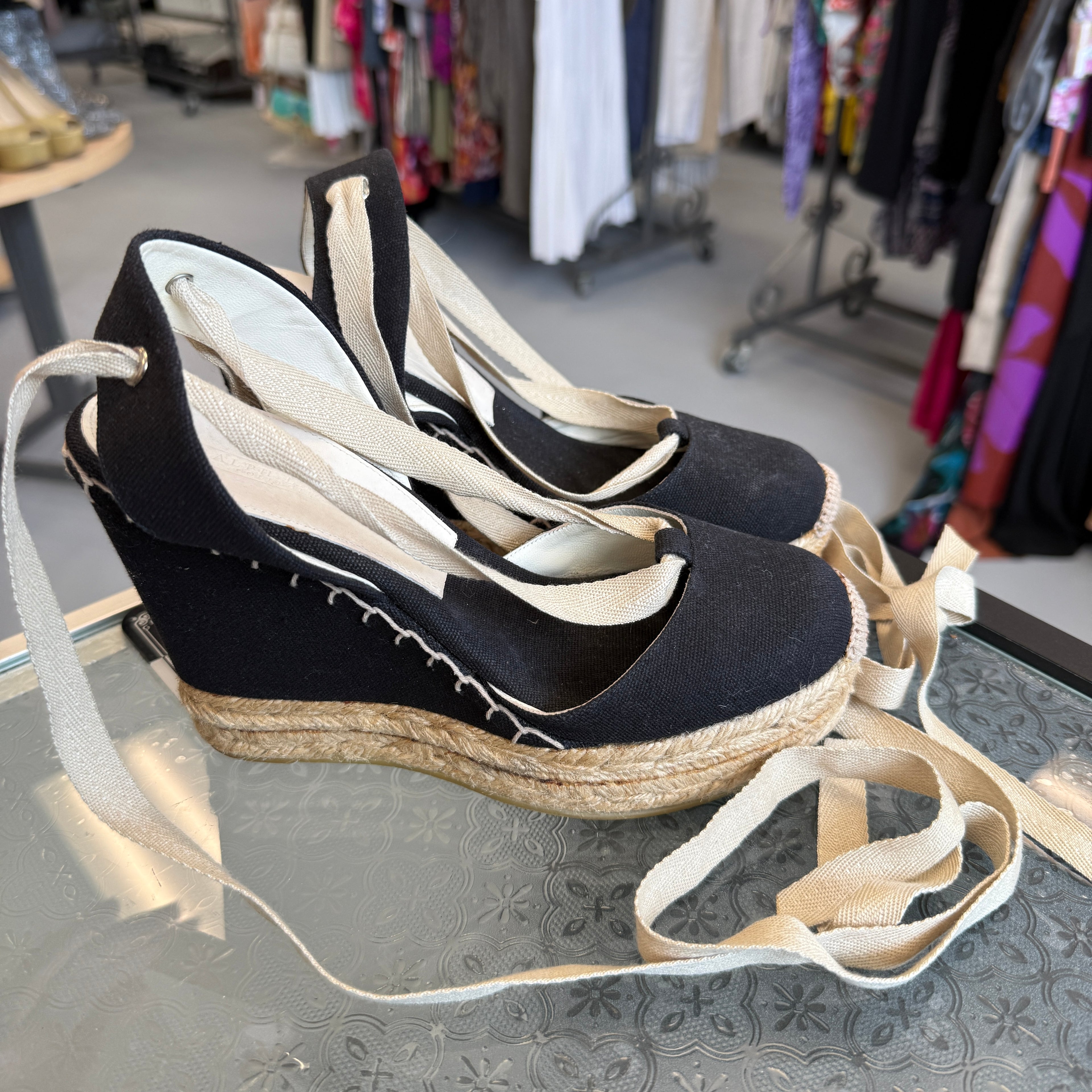 WEDGES RALPH LAUREN BLACK 6.5