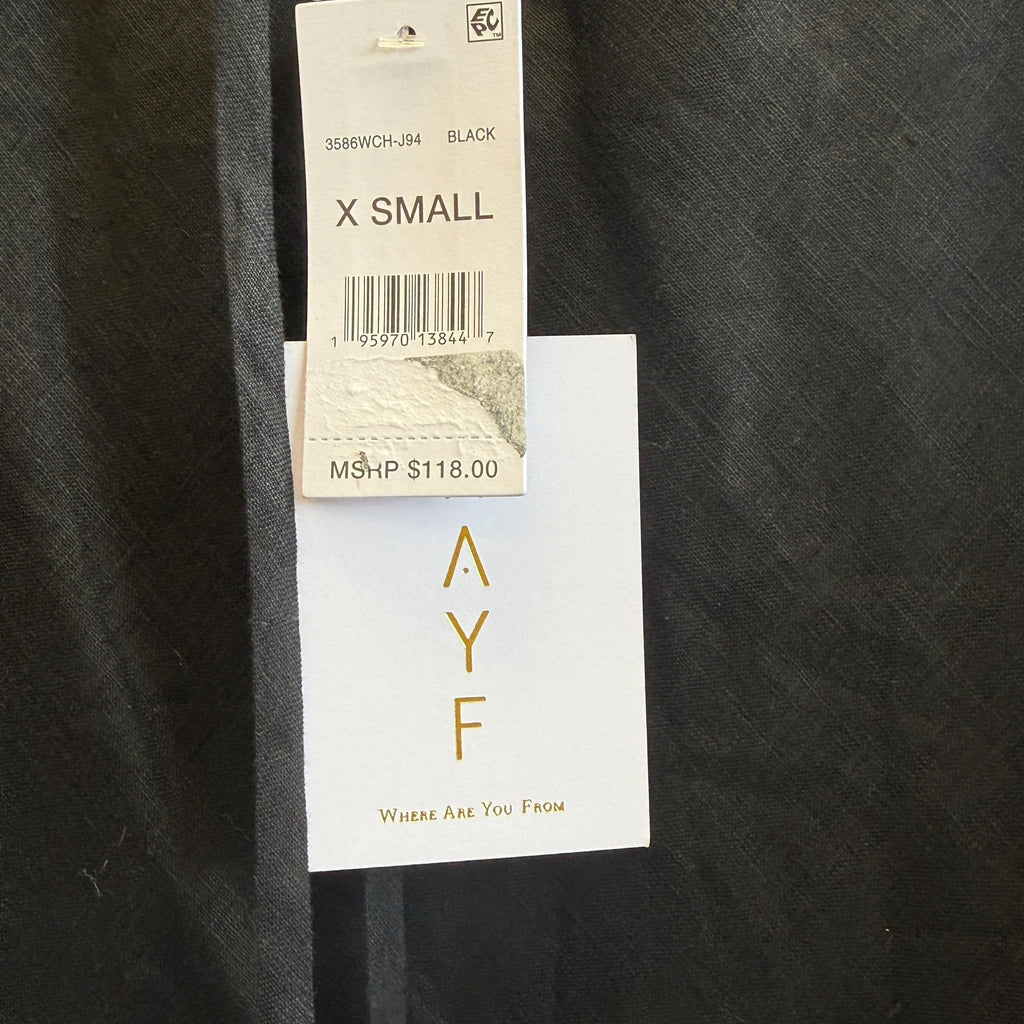 WAYF BLACK LINEN MIDI SKIRT XS