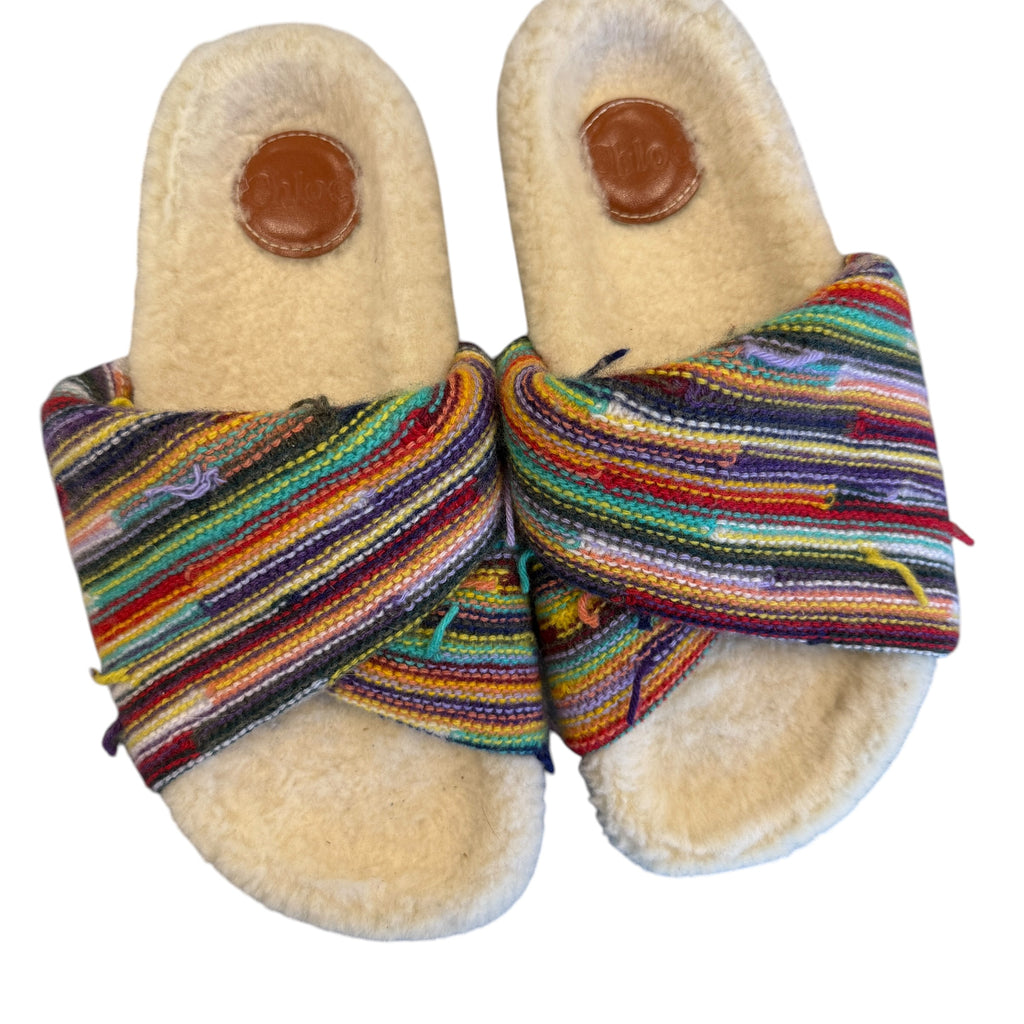 CHLOE  WAVY KNIT SLIDES EU 38 US 7.5