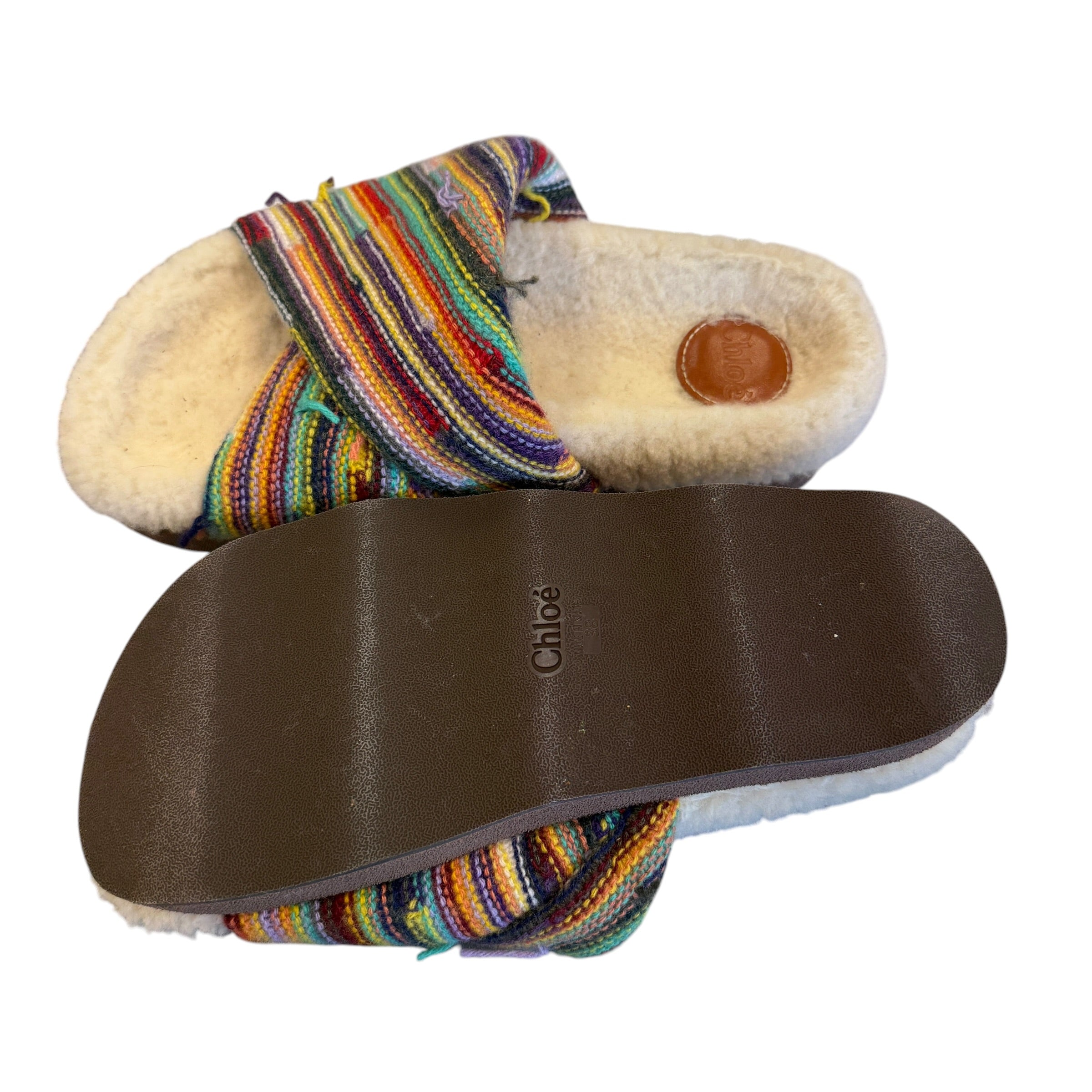CHLOE  WAVY KNIT SLIDES EU 38 US 7.5