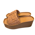 VINCE  MARI WOVEN LEATHER SLIDES 7.5