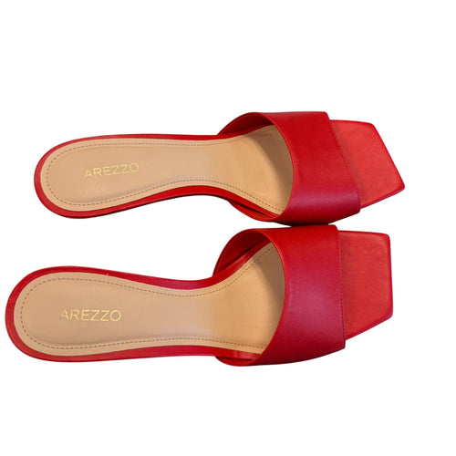 AREZZO RED LEATHER HEELS 8.5