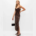 TAYLOR ANIMAL PRINT CRUSHED VELVET DRESS SIZE 8