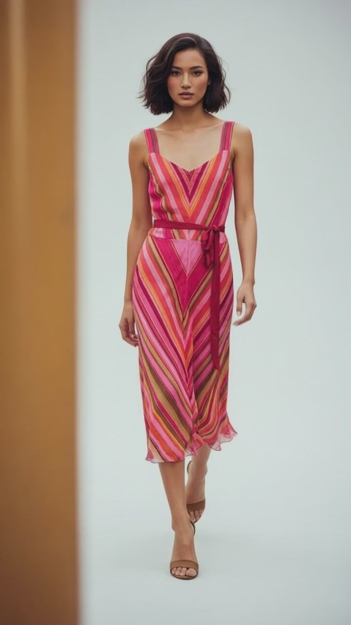 Pink Whimsy Chevron Dress